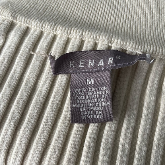 White ribbed zip up jacket with studs - Picture 4 of 5